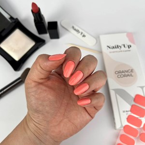 Stickers ongles en gel orange corail - manucure facile en gel uv Corail