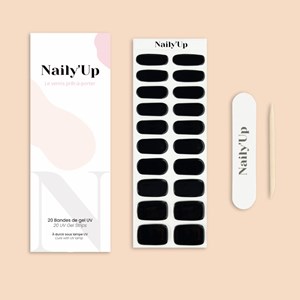 Stickers ongles en gel dark black - manucure facile en gel uv Noir