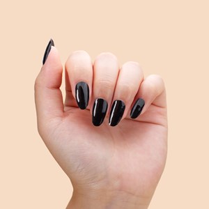 Stickers ongles en gel dark black - manucure facile en gel uv Noir
