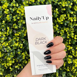 Stickers ongles en gel dark black - manucure facile en gel uv Noir