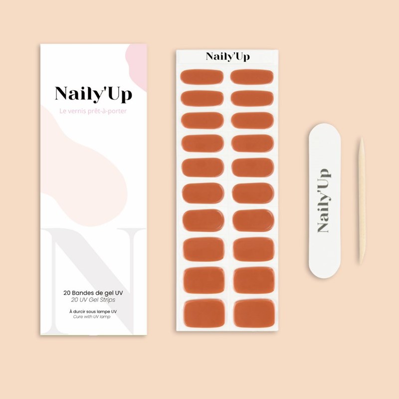 Stickers ongles en gel terracotta - manucure facile en gel uv