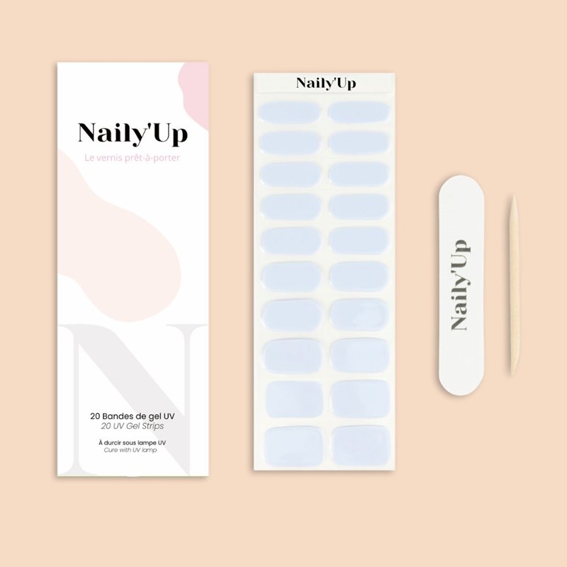 Stickers ongles en gel bleu glacier - manucure facile en gel uv