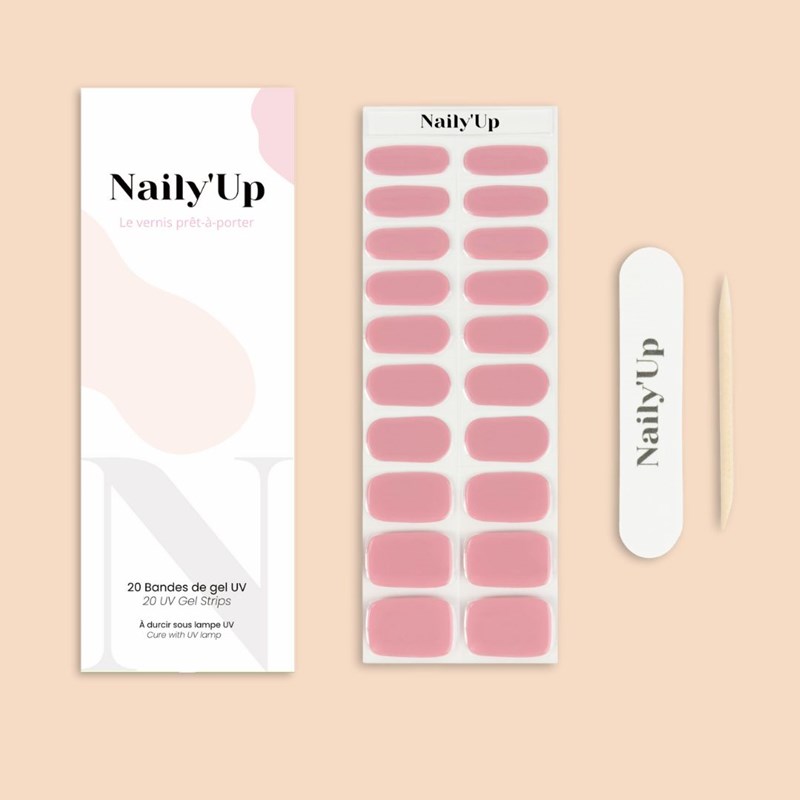 Naily'Up - Stickers ongles en gel old rose - manucure facile en gel uv