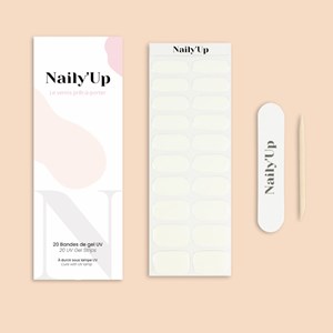 Stickers ongles en gel blanc crème - manucure facile en gel uv Creme vanille