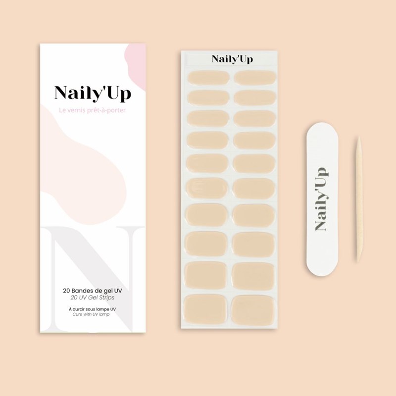 Naily'Up - Stickers ongles en gel nude peach - manucure facile en gel uv