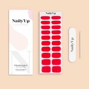 Stickers ongles en gel classic red - manucure facile en gel uv Rouge
