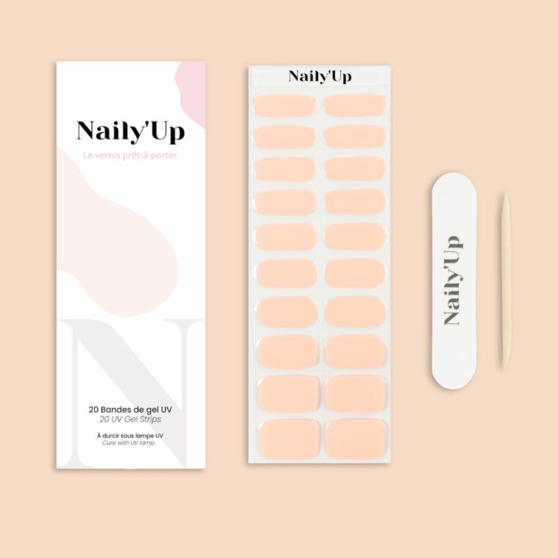 Naily'Up - Stickers ongles en gel rose peach - manucure facile en gel uv