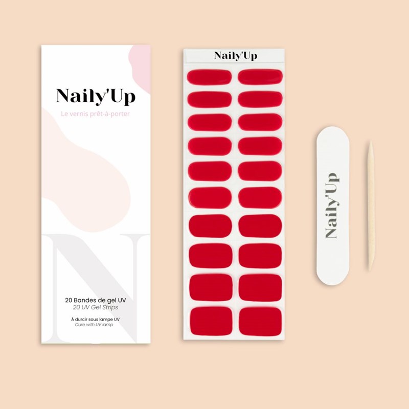 Naily'Up - Stickers ongles en gel red velvet - manucure facile en gel uv