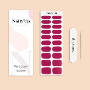 Stickers ongles en gel framboise intense - manucure facile en gel uv Framboise