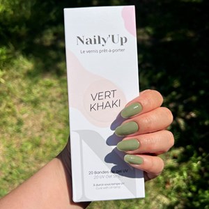 Stickers ongles en gel vert khaki - manucure facile en gel uv Vert olive
