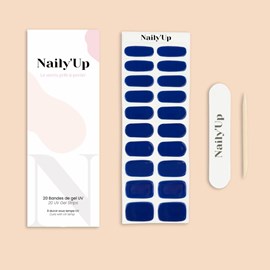 Stickers ongles en gel bleu nuit - manucure facile en gel uv