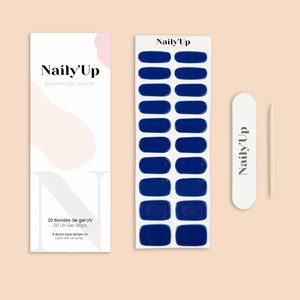 Stickers ongles en gel bleu nuit - manucure facile en gel uv Bleu nuit