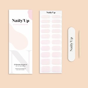 Stickers ongles en gel perle nacrée - manucure facile en gel uv Rose nacrée
