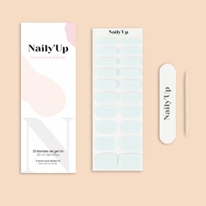 Stickers ongles en gel aqua pastel - manucure facile en gel uv Bleu pastel