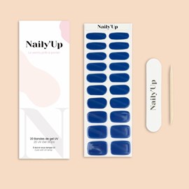 Stickers ongles en gel bleu cat eye - manucure facile en gel uv