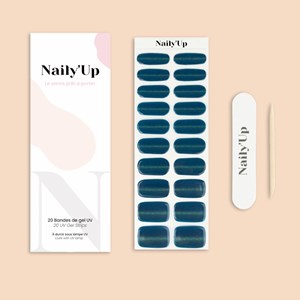 Stickers ongles en gel green cat eye - manucure facile en gel uv Vert foncé