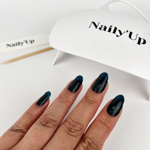 Stickers ongles en gel green cat eye - manucure facile en gel uv Vert foncé