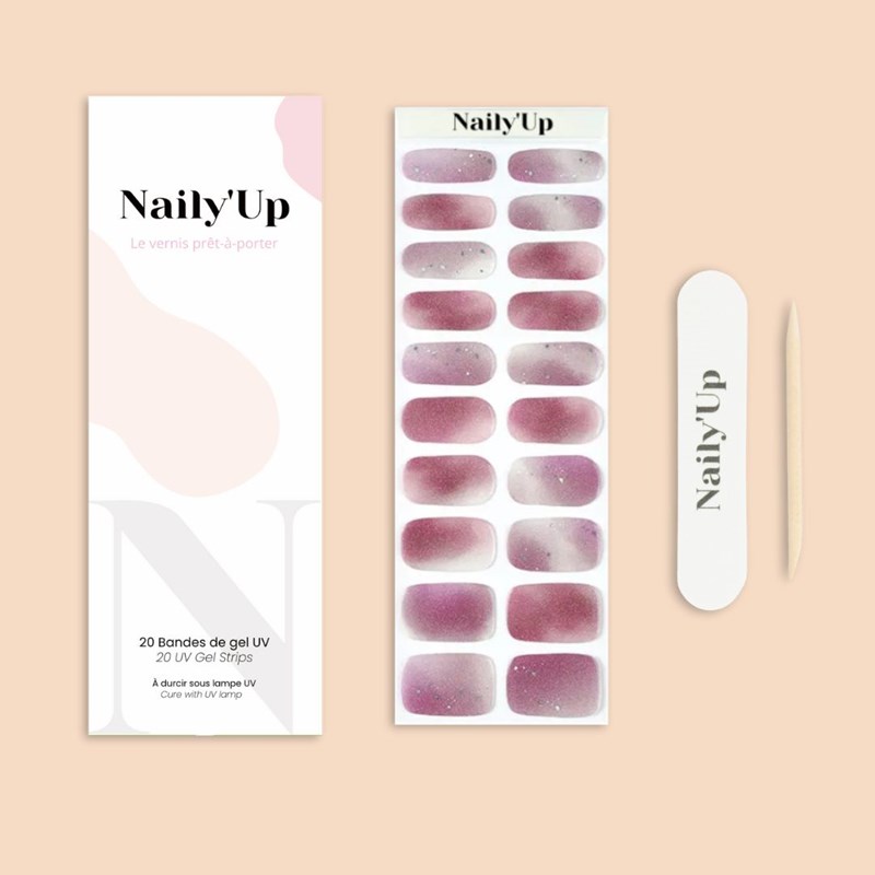 Naily'Up - Stickers ongles en gel poussière de rose - manucure facile en gel uv