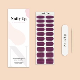 Stickers ongles en gel aubergine cat eye - manucure facile en gel uv