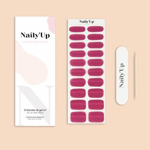 Stickers ongles en gel framboise cat eye - manucure facile en gel uv Framboise