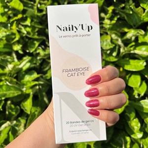 Stickers ongles en gel framboise cat eye - manucure facile en gel uv Framboise