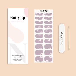 Stickers ongles en gel lilas fleuri - manucure facile en gel uv