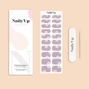 Stickers ongles en gel lilas fleuri - manucure facile en gel uv Lilas floral