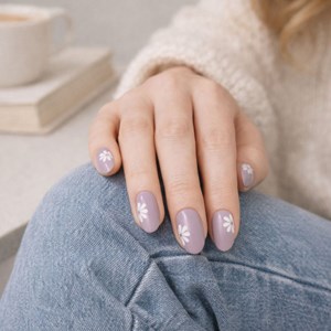 Stickers ongles en gel lilas fleuri - manucure facile en gel uv Lilas floral