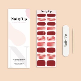 Stickers ongles en gel rouge nude - manucure facile en gel uv