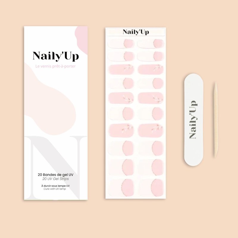 Naily'Up - Stickers ongles en gel french florale - manucure facile en gel uv