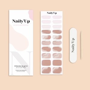 Stickers ongles en gel blush marbré - manucure facile en gel uv Blush marbré