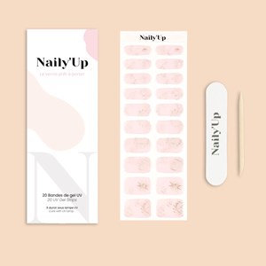 Stickers ongles en gel nude celeste - manucure facile en gel uv Rose céleste