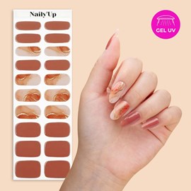 Stickers ongles en gel ambre marbré - manucure facile en gel uv