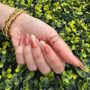 Stickers ongles en gel ambre marbré - manucure facile en gel uv Ambre marbré