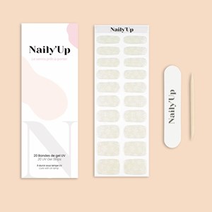 Stickers ongles en gel perle de neige  - manucure facile en gel uv Nacré givré