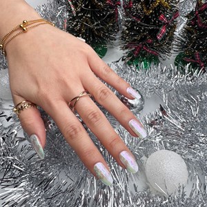 Stickers ongles en gel perle de neige  - manucure facile en gel uv Nacré givré