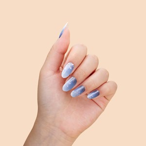 Stickers ongles en gel bleu givré - manucure facile en gel uv Bleu givré