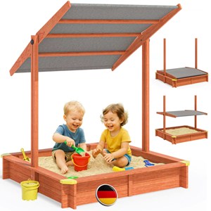 Bac à sable sami 120x120 cm en bois avec toit uv50