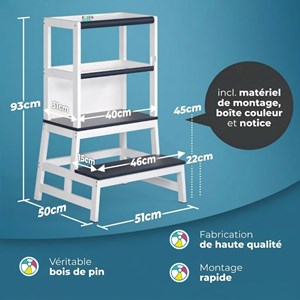 Tour d'apprentissage barn montessori 93 × 51 × 50 cm - gris
