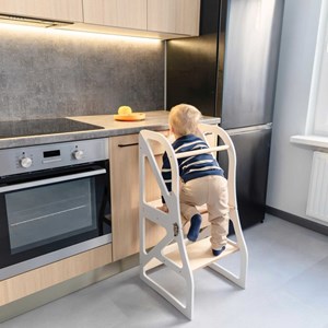 Tour d'apprentissage montessori 2-en-1 securestep - naturel