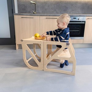 Tour d'apprentissage montessori 2-en-1 securestep - naturel