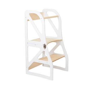 Tour d'apprentissage montessori 2-en-1 securestep - blanc