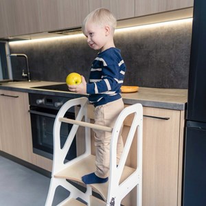Tour d'apprentissage montessori 2-en-1 securestep - blanc