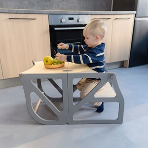 Tour d'apprentissage montessori 2-en-1 securestep - gris