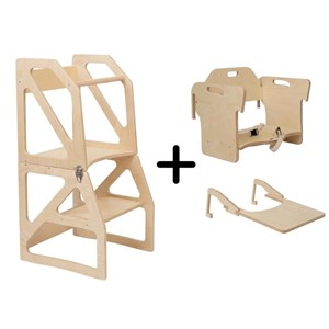 Tour d'apprentissage montessori 4-en-1 modustep - naturel