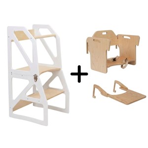 Tour d'apprentissage montessori 4-en-1 modustep - blanc