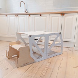 Tour d'apprentissage montessori 4-en-1 modustep - blanc