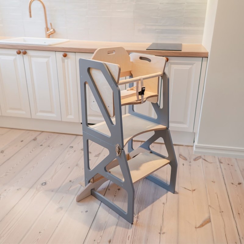 Tour d'apprentissage montessori 4-en-1 modustep - gris