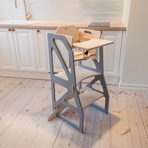 Tour d'apprentissage montessori 4-en-1 modustep - gris