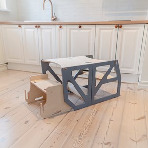 Tour d'apprentissage montessori 4-en-1 modustep - gris